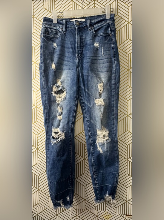 KanCan Denim - KanCan Distressed Dark Blue Curvy Jeans size 7 / 29